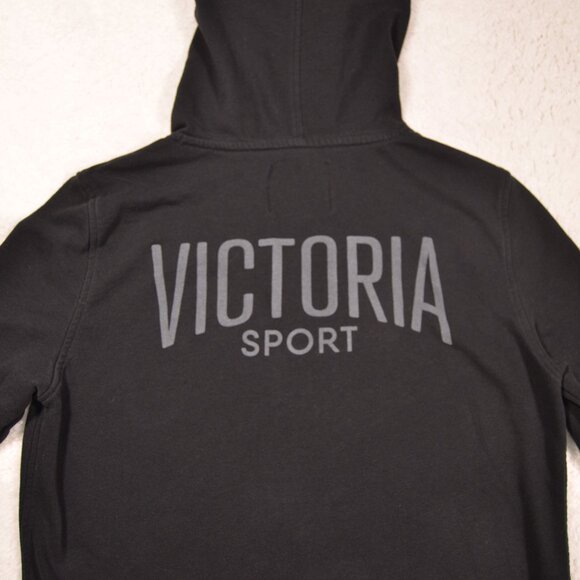 Victoria Sport black basic logo lightweight hoodie size M - Picture 9 of 11